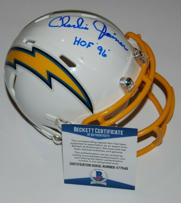 CHARLIE JOINER signed (SAN DIEGO CHARGERS) mini football helmet BECKETT V77949 Collectible Memorabilia