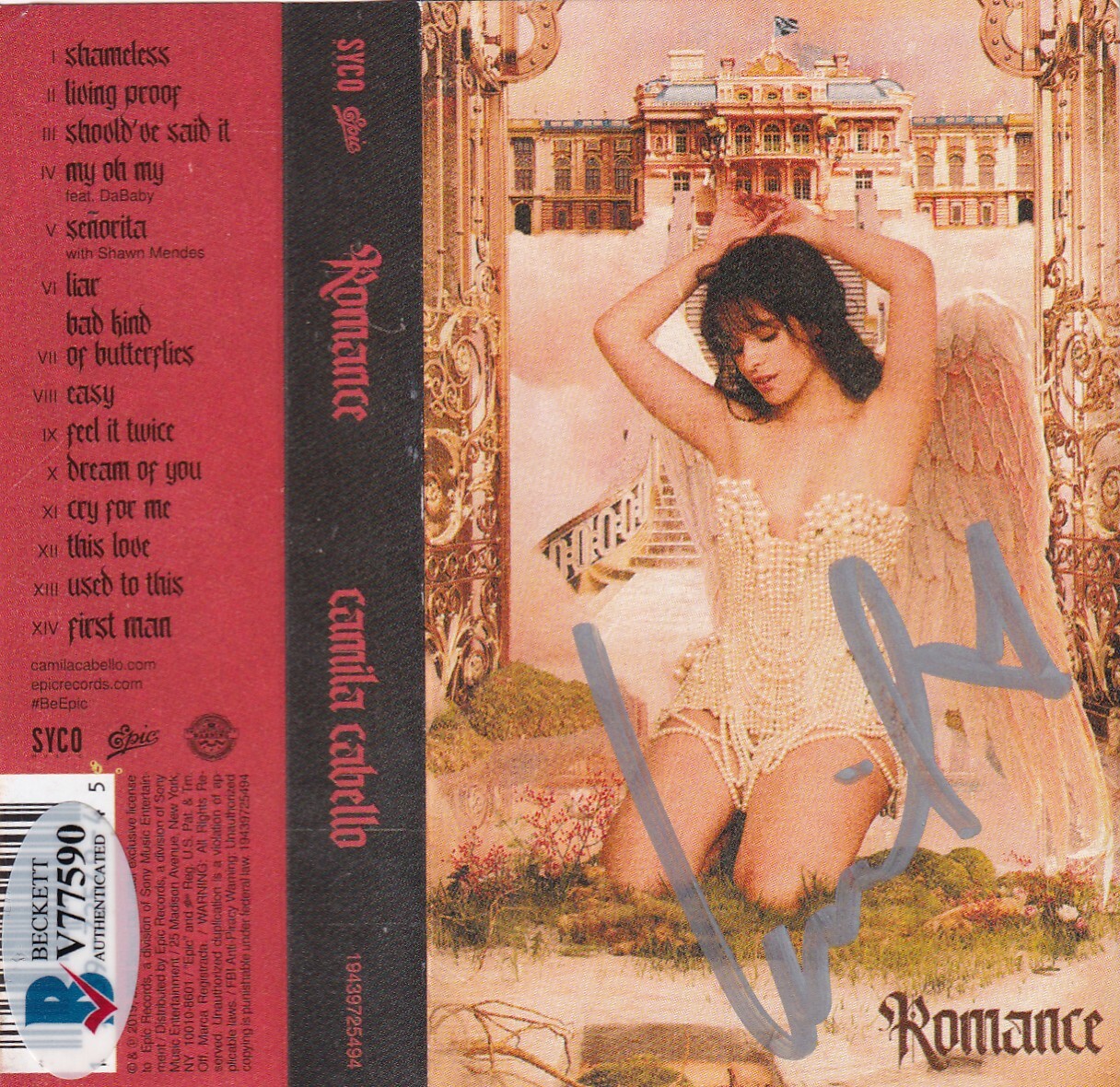 CAMILA CABELLO signed (ROMANCE) Cassette Tape cover w/tape *EASY* BECKETT V77590 Collectible Memorabilia