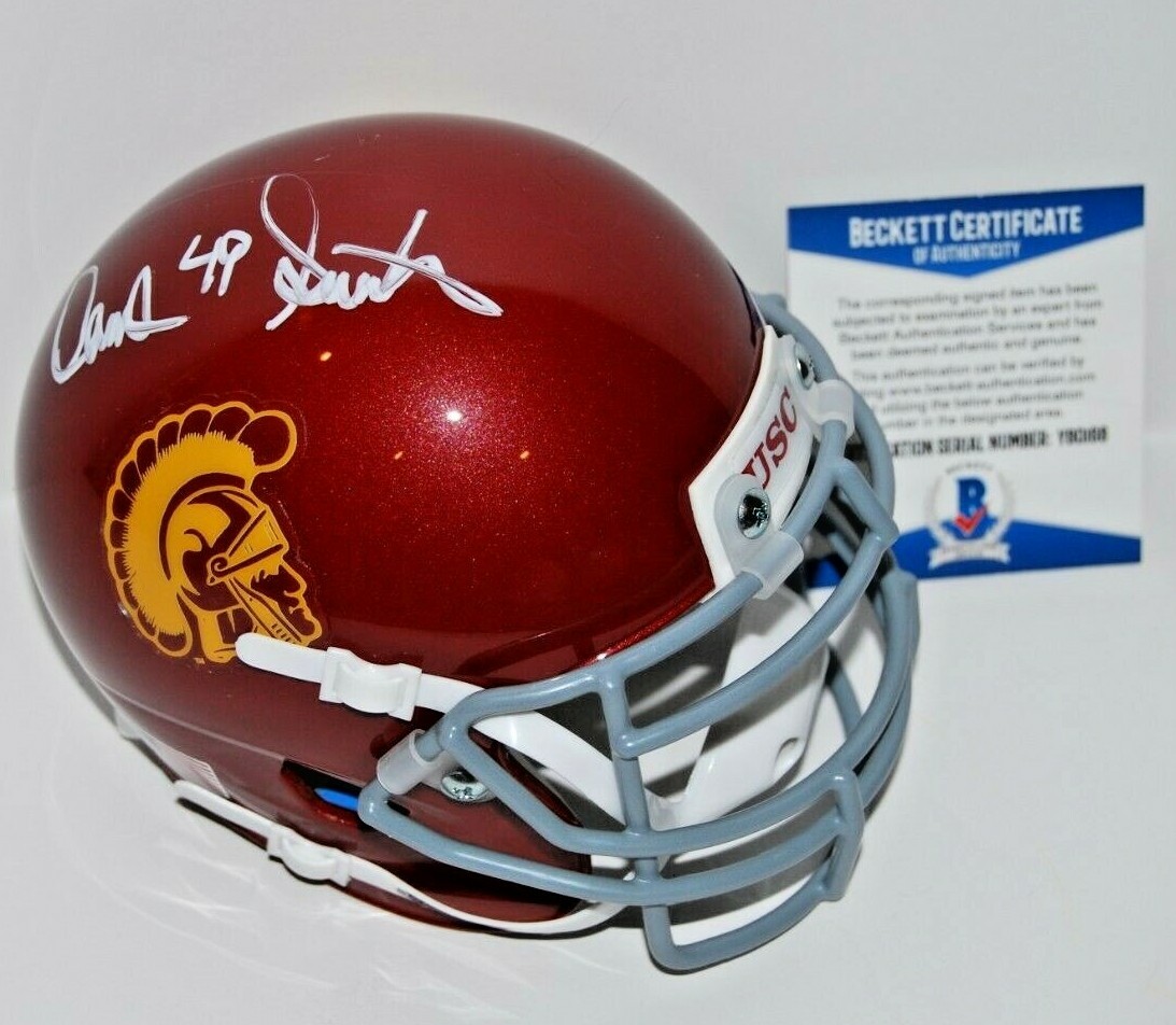 DENNIS SMITH signed (USC TROJANS) mini football helmet BECKETT BAS Y80168 Collectible Memorabilia