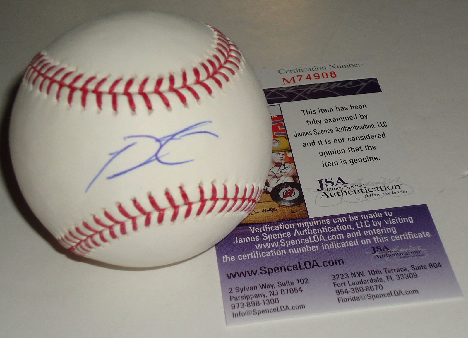Prince Fielder signed OML baseball Texas Rangers JSA Authenticated M74908 Collectible Memorabilia