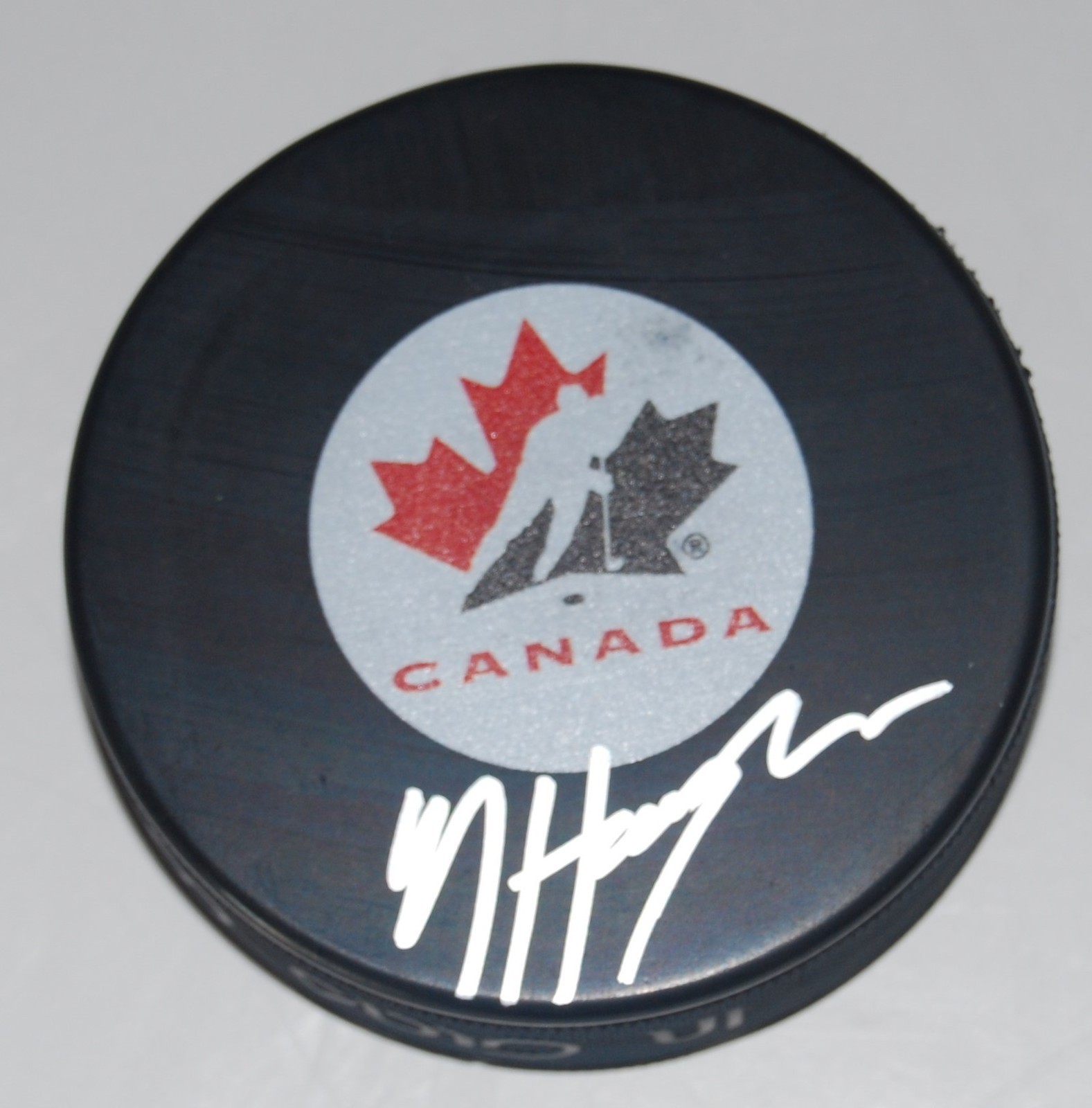 NICOLAS HAGUE signed 17 NHL DRAFT CANADA puck *LAS VEGAS GOLDEN KNIGHTS* W/COA Collectible Memorabilia