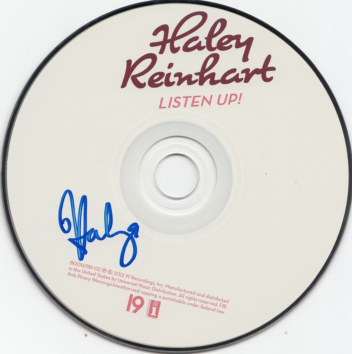 HALEY REINNHART signed (LISTEN UP!) AMERICAN IDOL CD W/COA Collectible Memorabilia