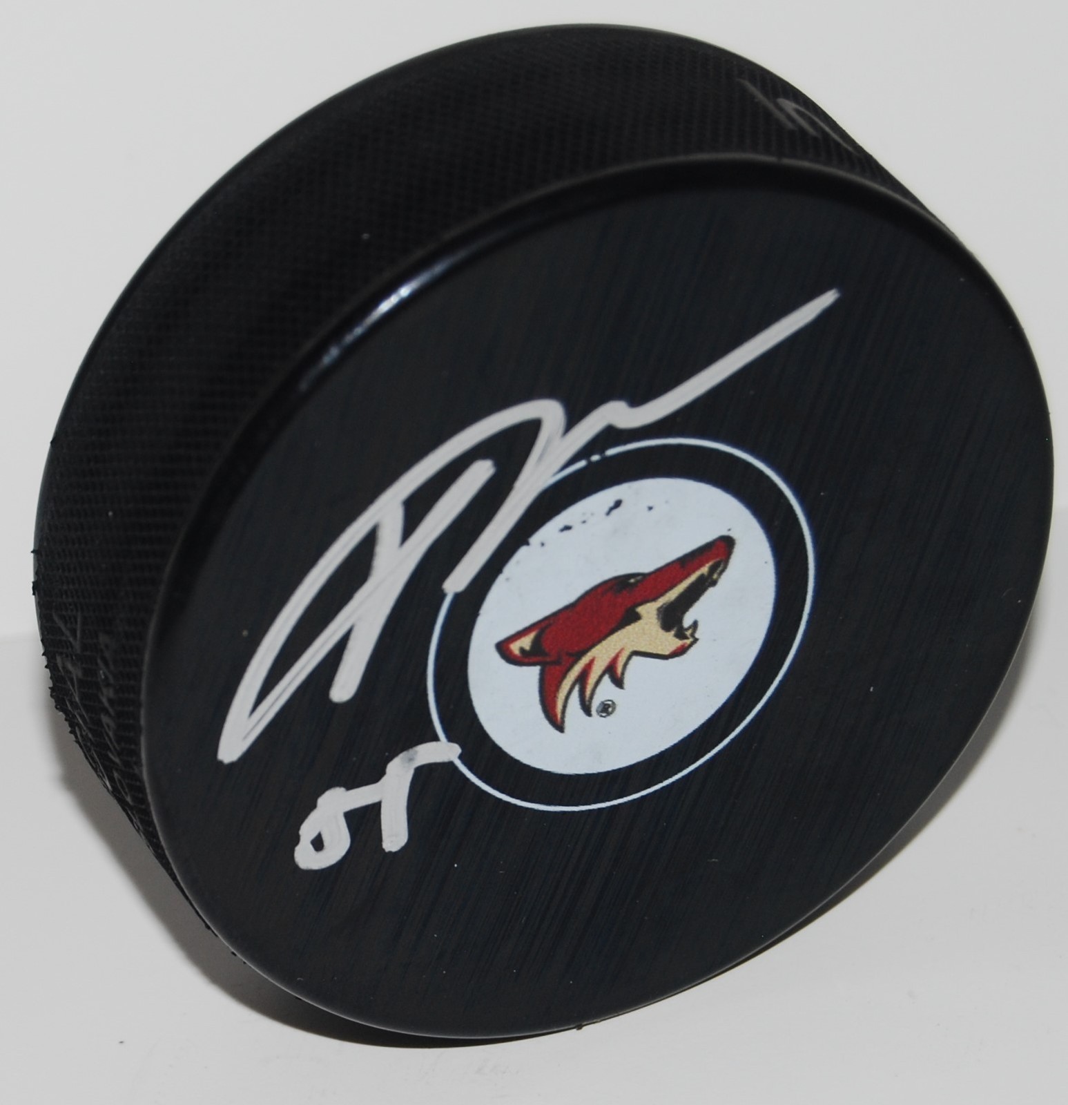 JASON DEMERS signed (PHOENIX COYOTES) souvenir logo hockey puck W/COA Collectible Memorabilia