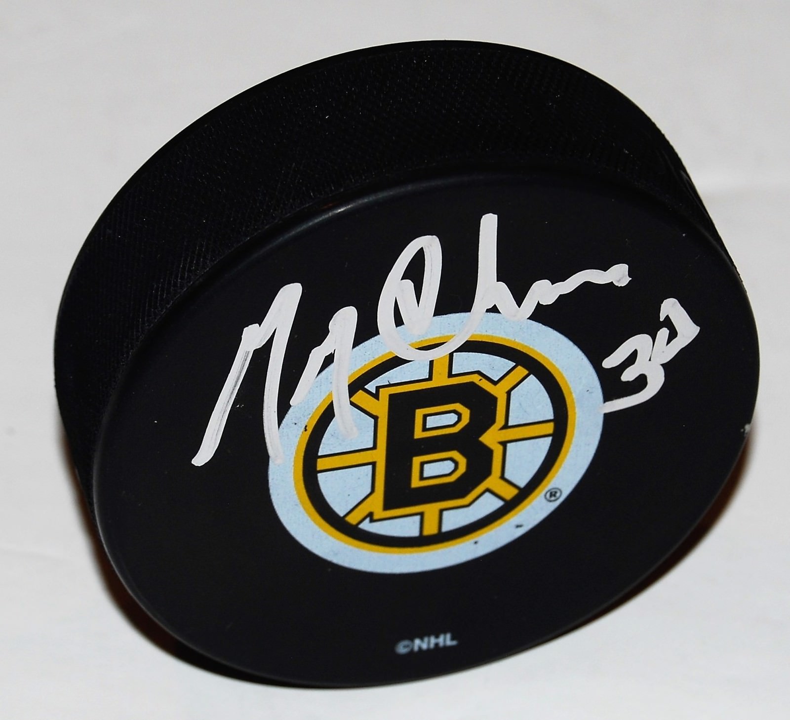 GARY CHEEVERS signed (BOSTON BRUINS) *PROOF* hockey puck W/COA Collectible Memorabilia