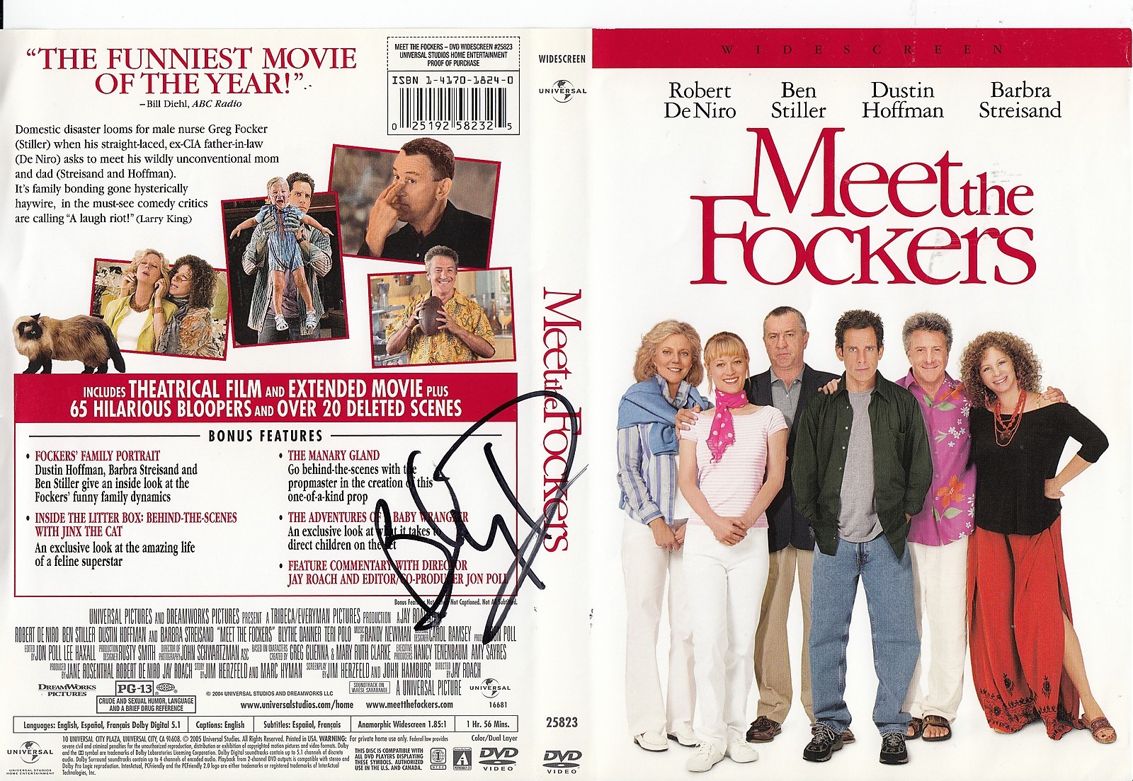 BLYTHE DANNER signed (MEET THE FOCKERS) DVD COVER *DINA BYRNES* W/COA Collectible Memorabilia