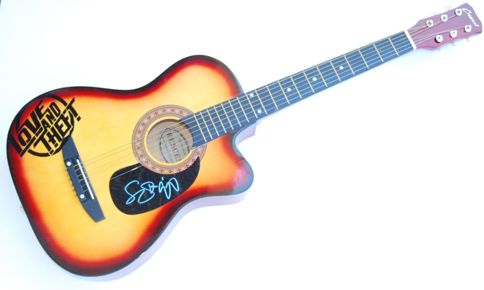 LOVE AND THEFT signed (ACOUSTIC GUITAR) Eric Gunderson Brian Bandas W/COA Collectible Memorabilia