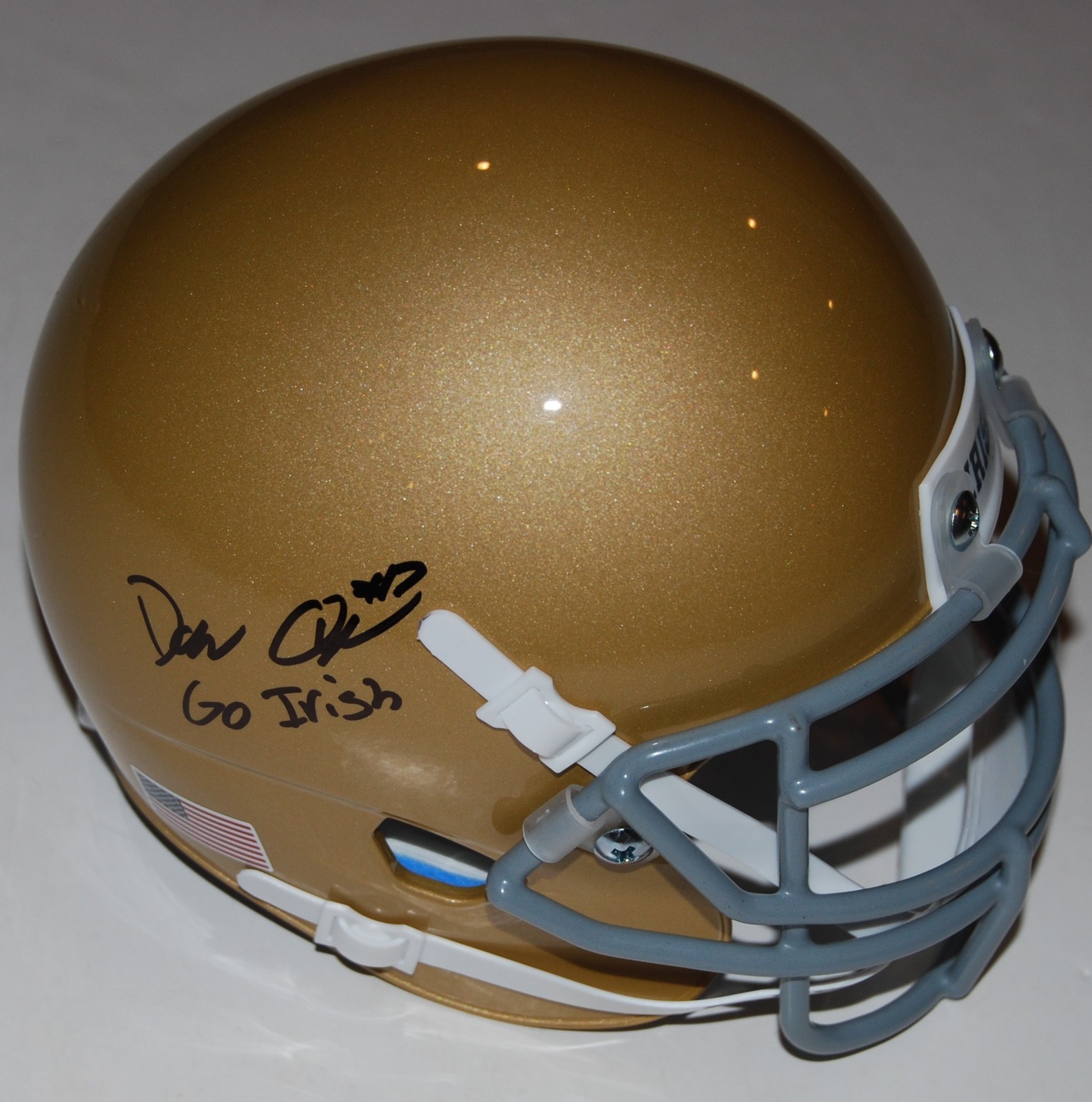 DERRIK ALLEN signed (NOTRE DAME) FIGHTING IRISH mini football helmet W/COA C Collectible Memorabilia