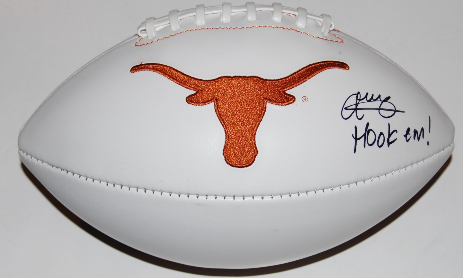 ANTHONY COOK signed (TEXAS LONGHORNS) Embroidered logo football W/COA C Collectible Memorabilia