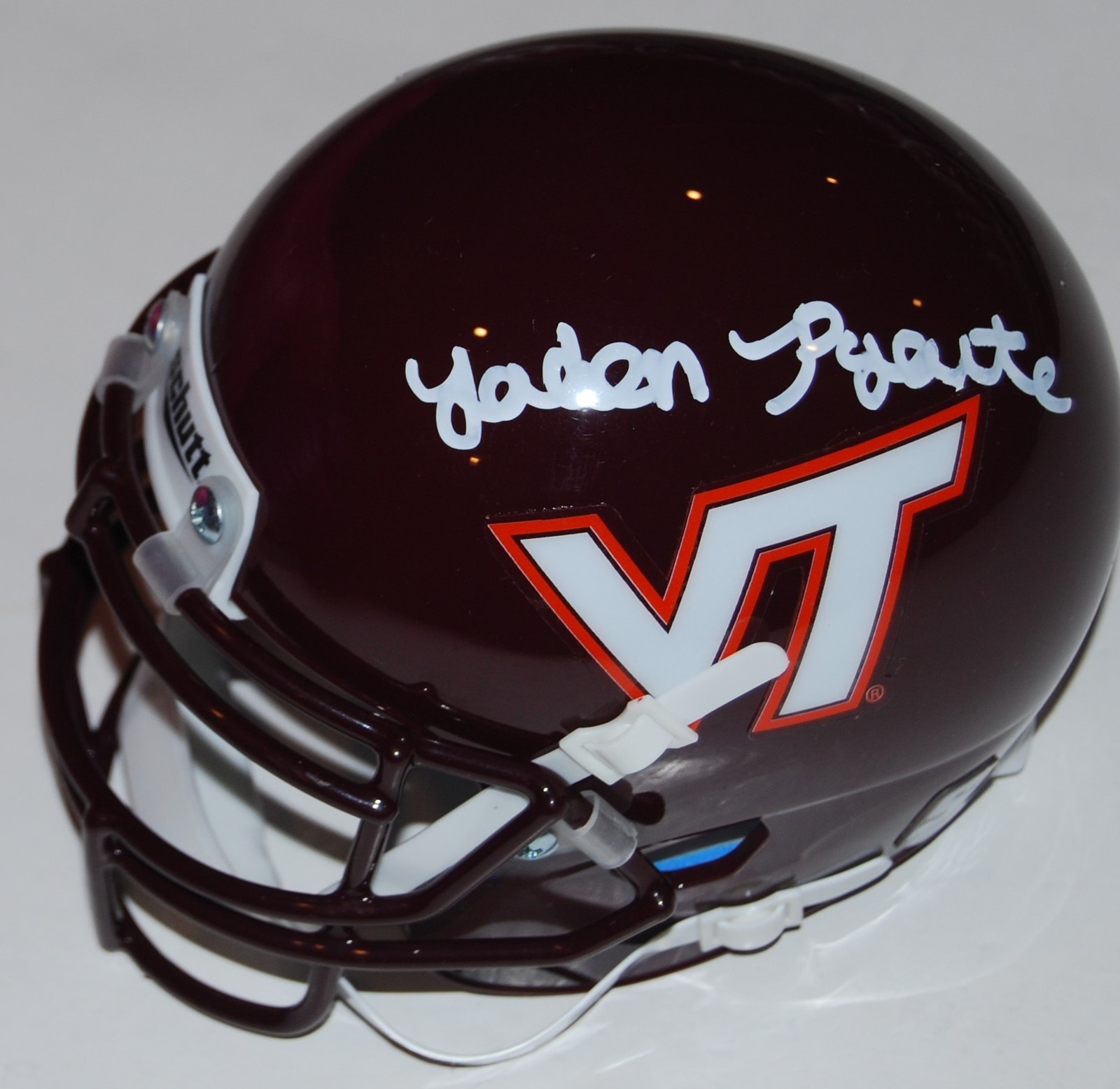 JADEN PAYOUTE signed (VIRGINIA TECH HOKIES) mini football helmet W/COA #VT1 C Collectible Memorabilia