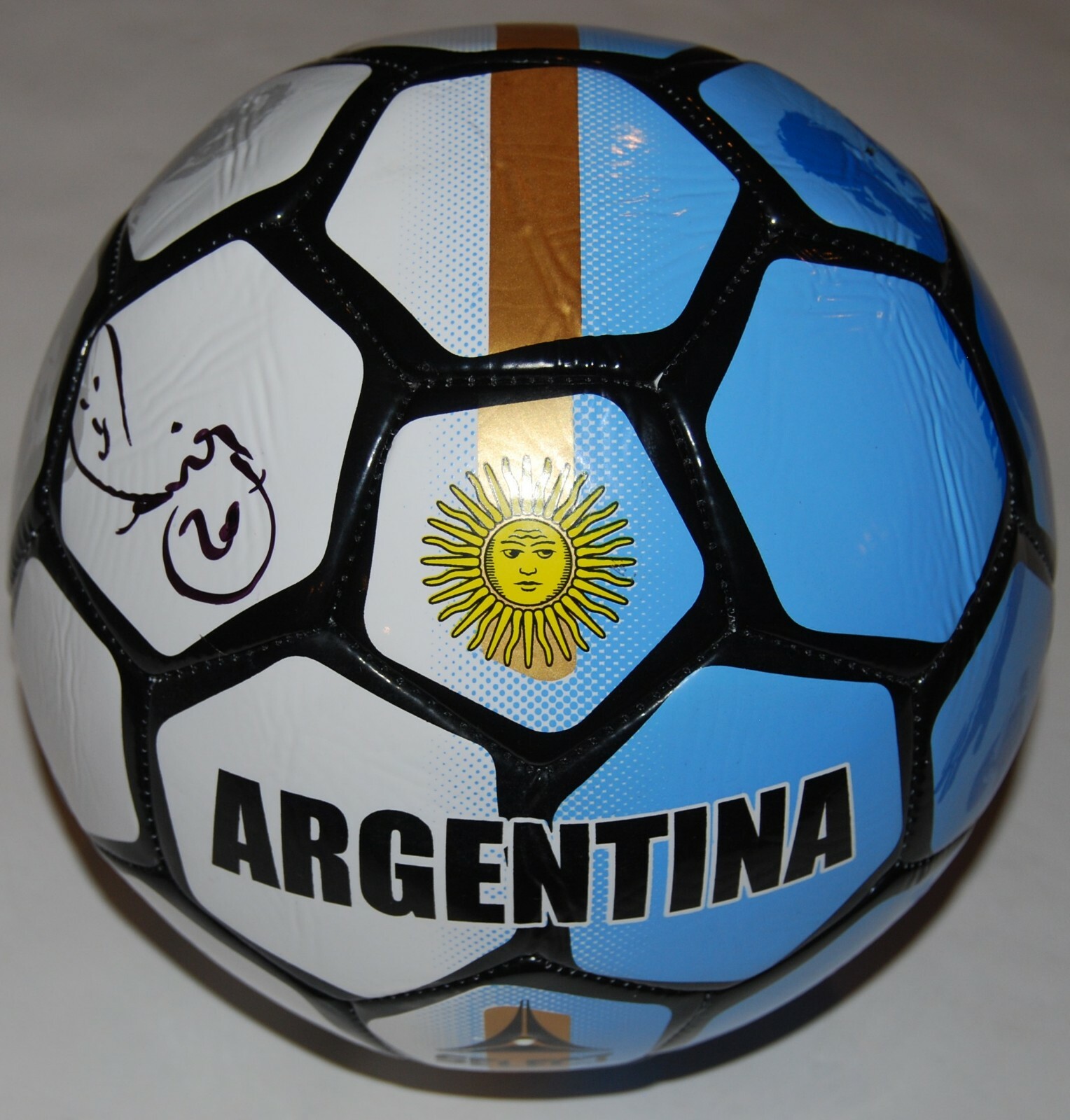 NICO GAITAN signed (ARGENTINA) Full Size 5 logo soccer ball *FIRE* PROOF W/COA B Collectible Memorabilia