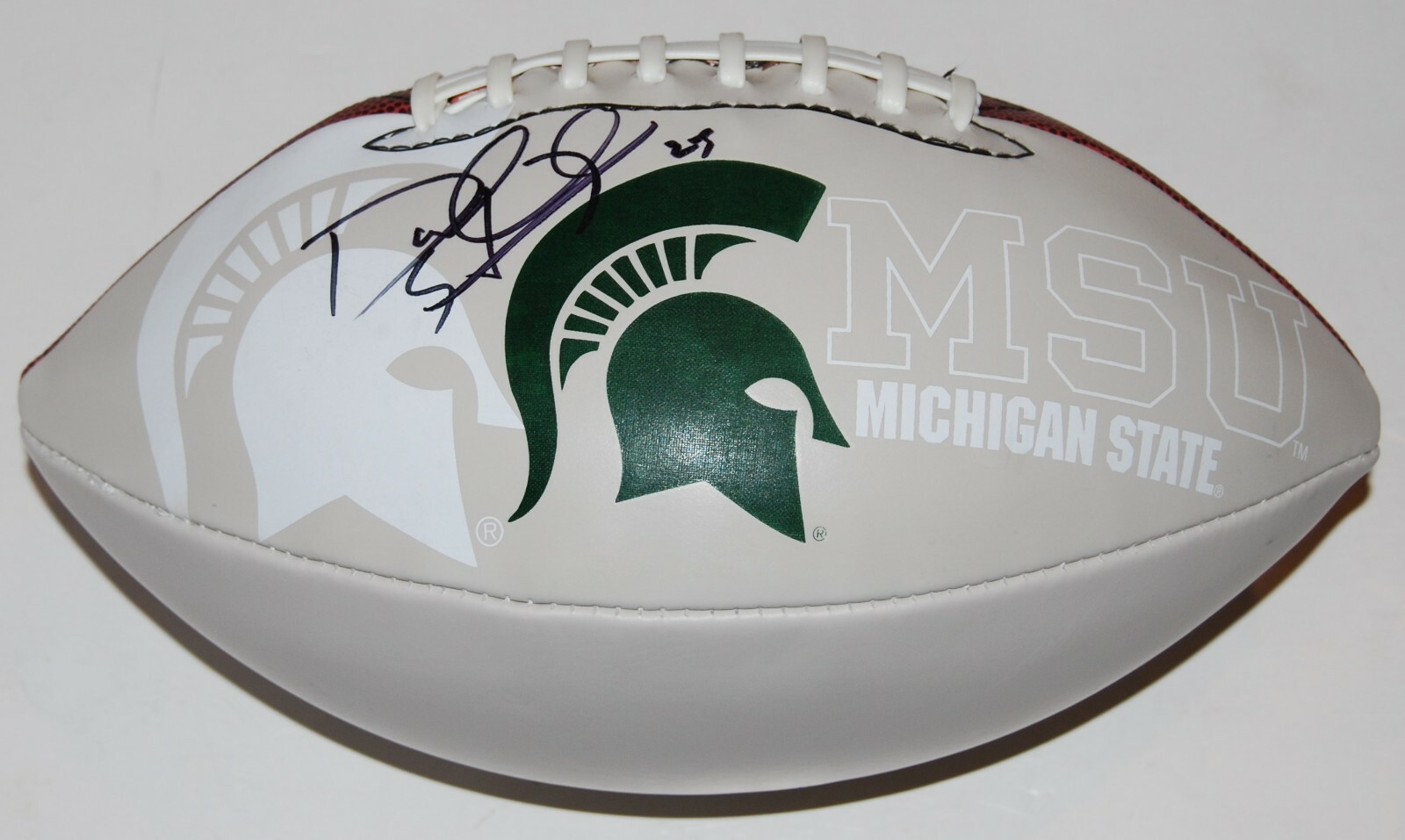 DARRELL STEWART signed (MICHIGAN STATE SPARTANS) logo football *PROOF* W/COA C Collectible Memorabilia