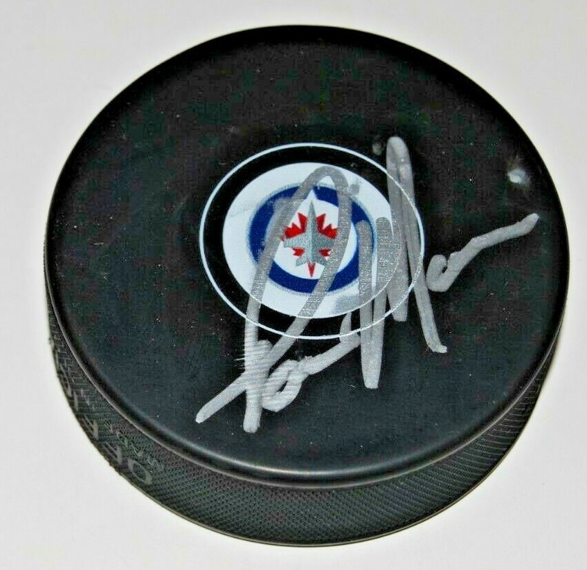 PAUL MAURICE signed (WINNIPEG JETS) Head Coach autographed hockey puck W/COA #2 Collectible Memorabilia