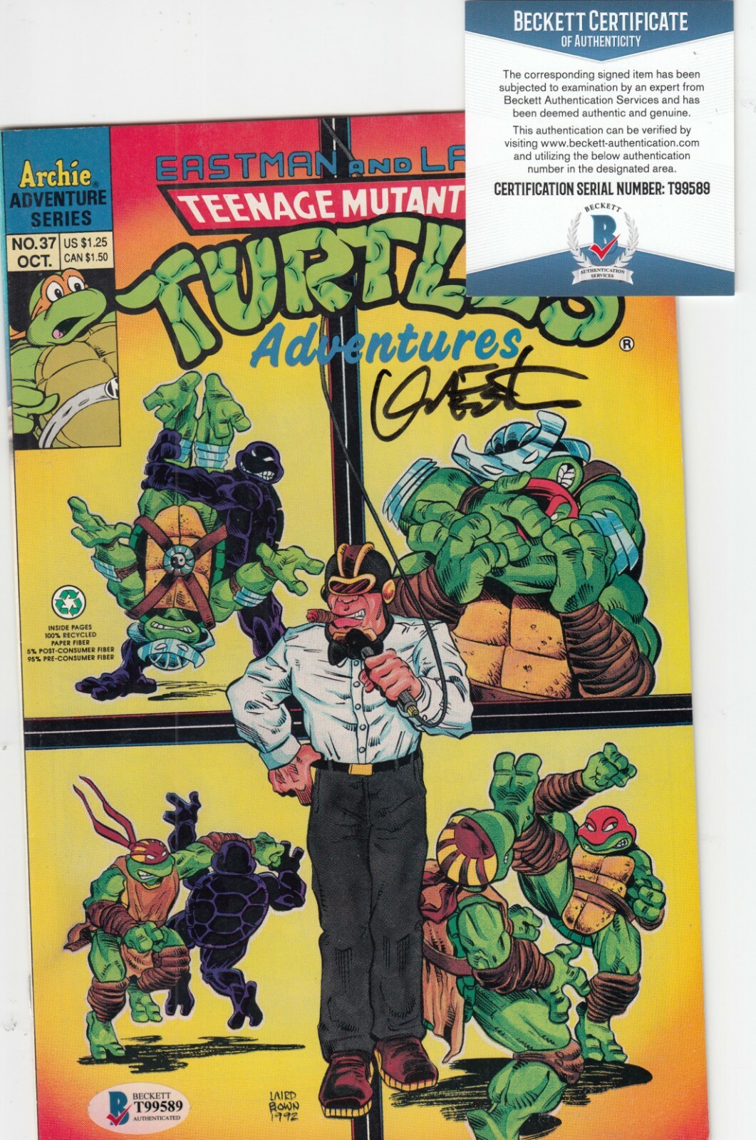 KEVIN EASTMAN signed (TEENAGE MUTANT NINJA TURTLES) Comic Book BECKETT T99589 Collectible Memorabilia