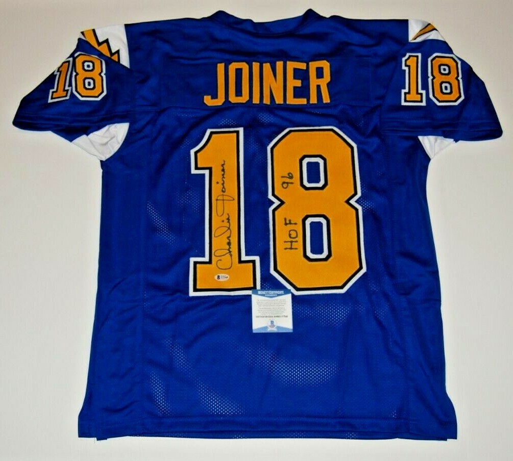 CHARLIE JOINER signed SAN DIEGO CHARGERS Custom Stitched football jersey BECKETT Collectible Memorabilia