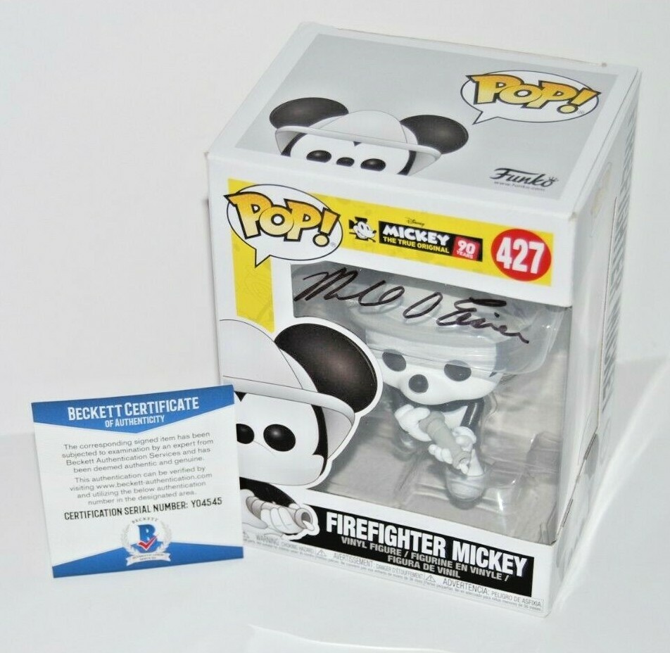 MICHAEL EISNER signed (FIREFIGHTER MICKEY MOUSE ) Funko Pop #427 BECKETT Y04545 Collectible Memorabilia