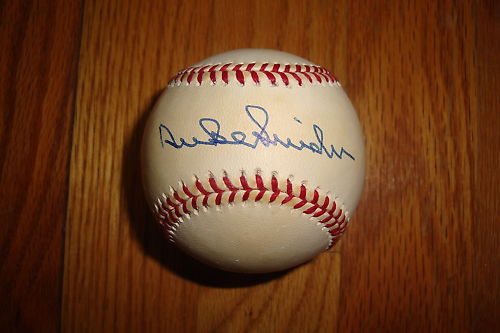 Duke Snider Signed Baseball w/coa Dodgers HOF MLB Collectible Memorabilia