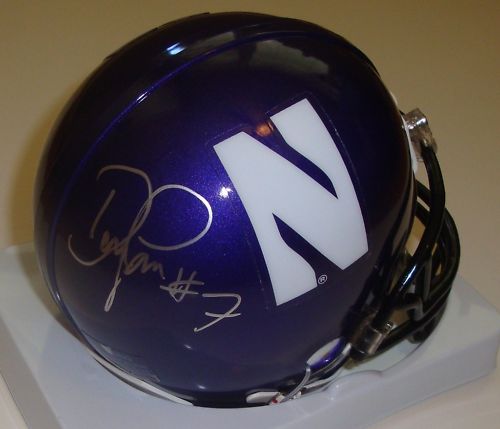 Dan Persa Signed Northwestern Mini Helmet W/COA Cats Collectible Memorabilia