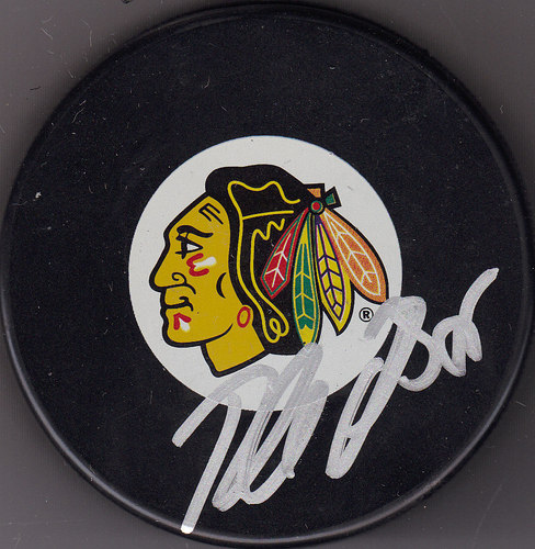 Rostislav Olesz Signed Puck w/COA Chicago Blackhawks Autograph Souvenir 2011 #1 Collectible Memorabilia