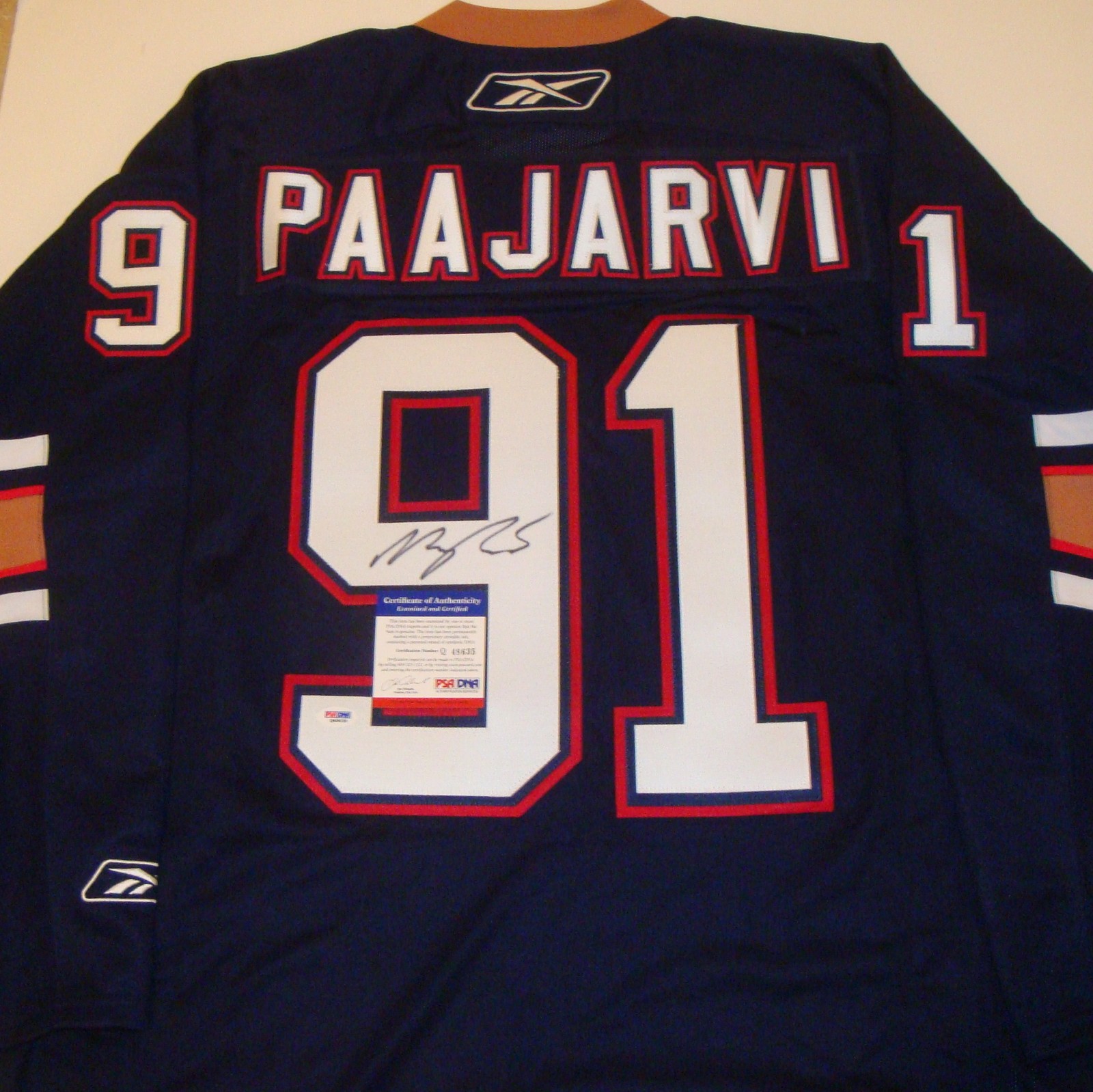 Magnus Paajarvi Signed Edmonton Oilers Reebok Jersey w/PSA DNA #Q48635 #91 Collectible Memorabilia