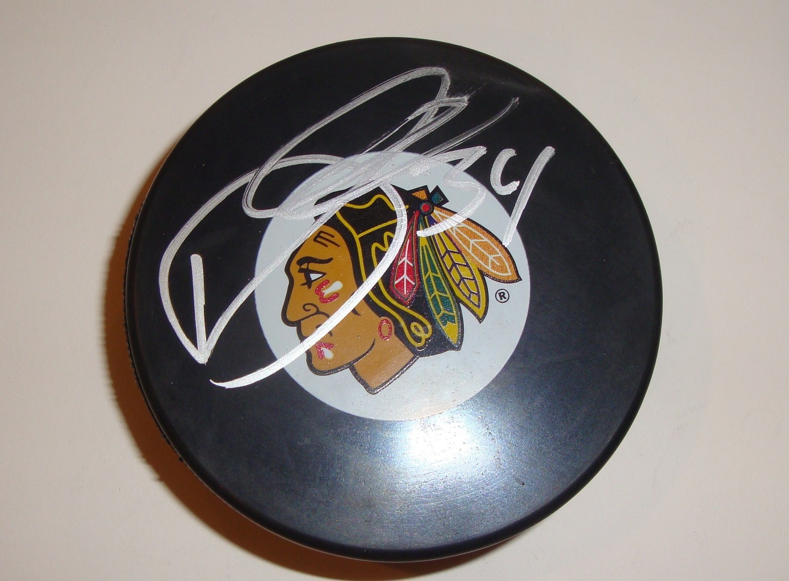 Dylan Olsen Signed Puck w/COA Chicago Blackhawks Autograph Souvenir 2011 A Collectible Memorabilia