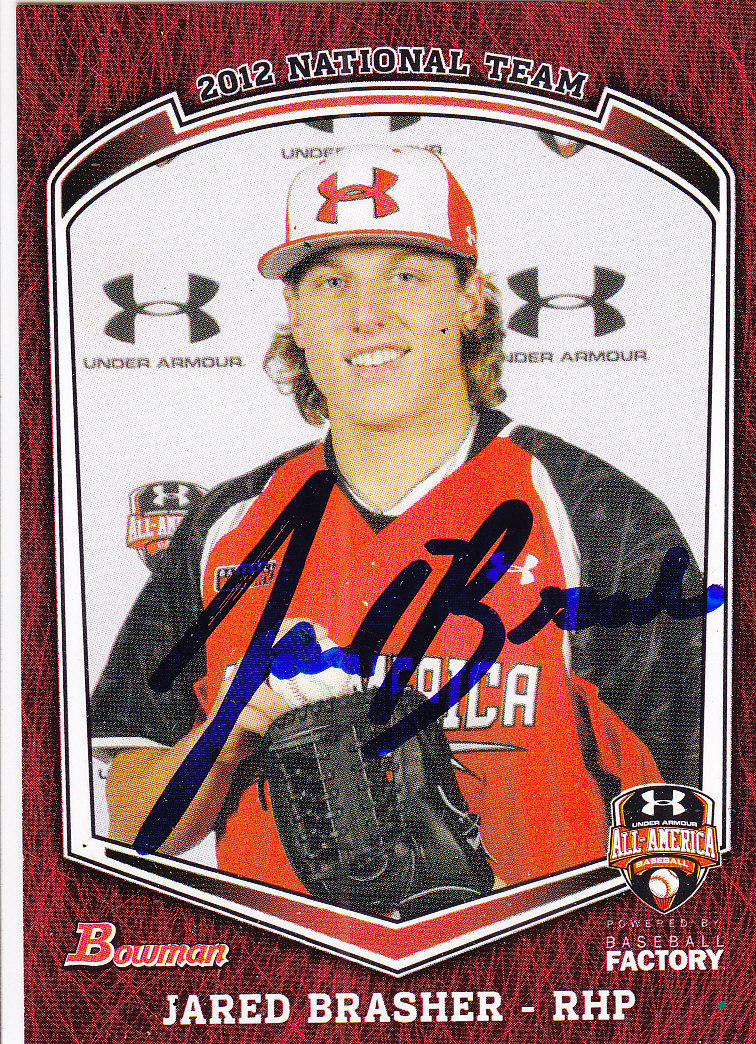 Jared Brasher Signed 2012 Under Armour Baseball All American Game Bowman Collectible Memorabilia