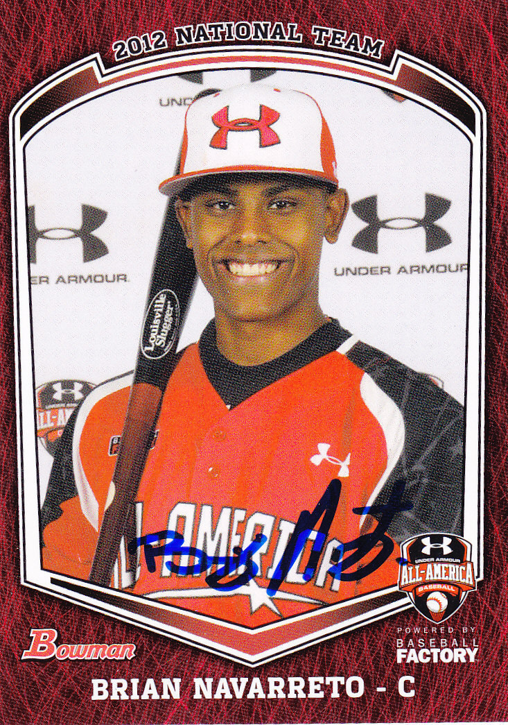 Brian Navarreto Signed 2012 Under Armour Baseball Card All American Game Bowman Collectible Memorabilia
