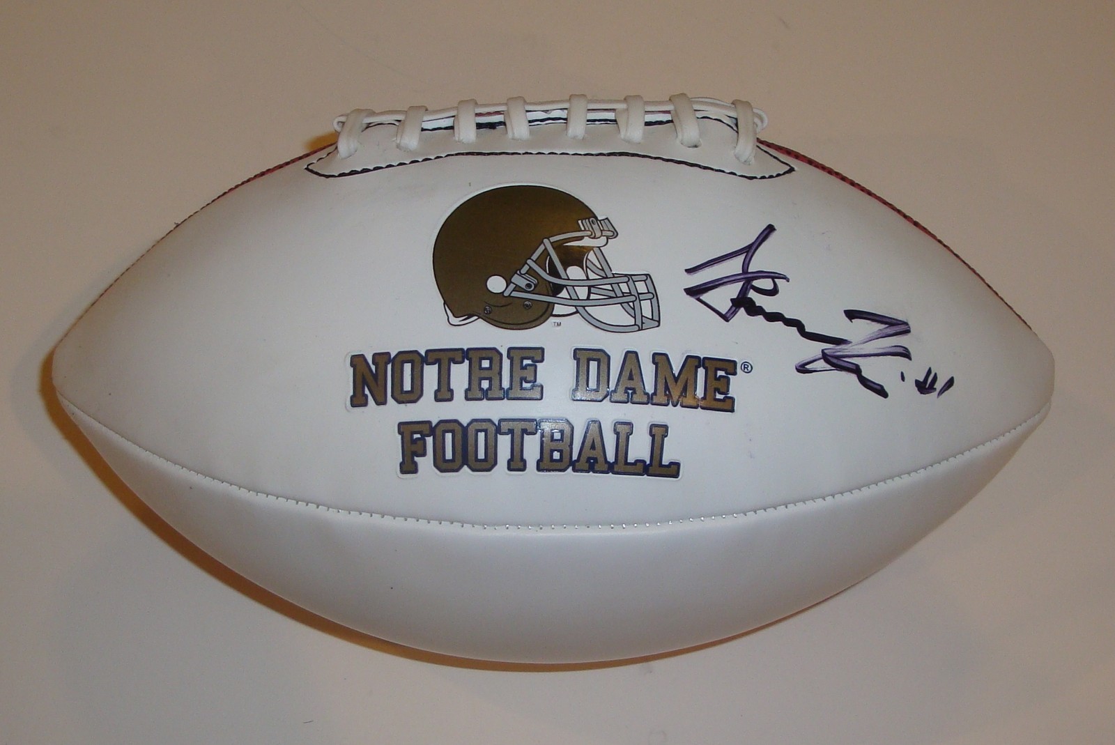 Gunner Kiel Signed Notre Dame Logo Football w/COA Proof Fightin Irish Collectible Memorabilia