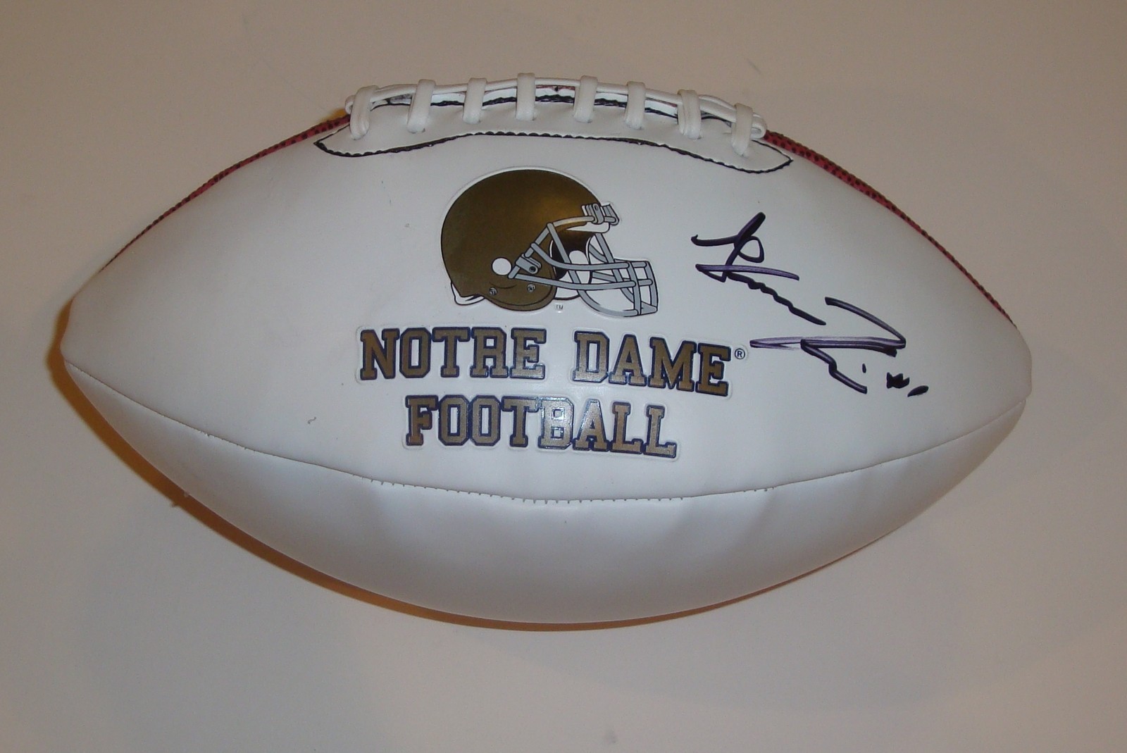 Gunner Kiel Signed Notre Dame Logo Football w/COA Proof Fightin Irish #1 Collectible Memorabilia