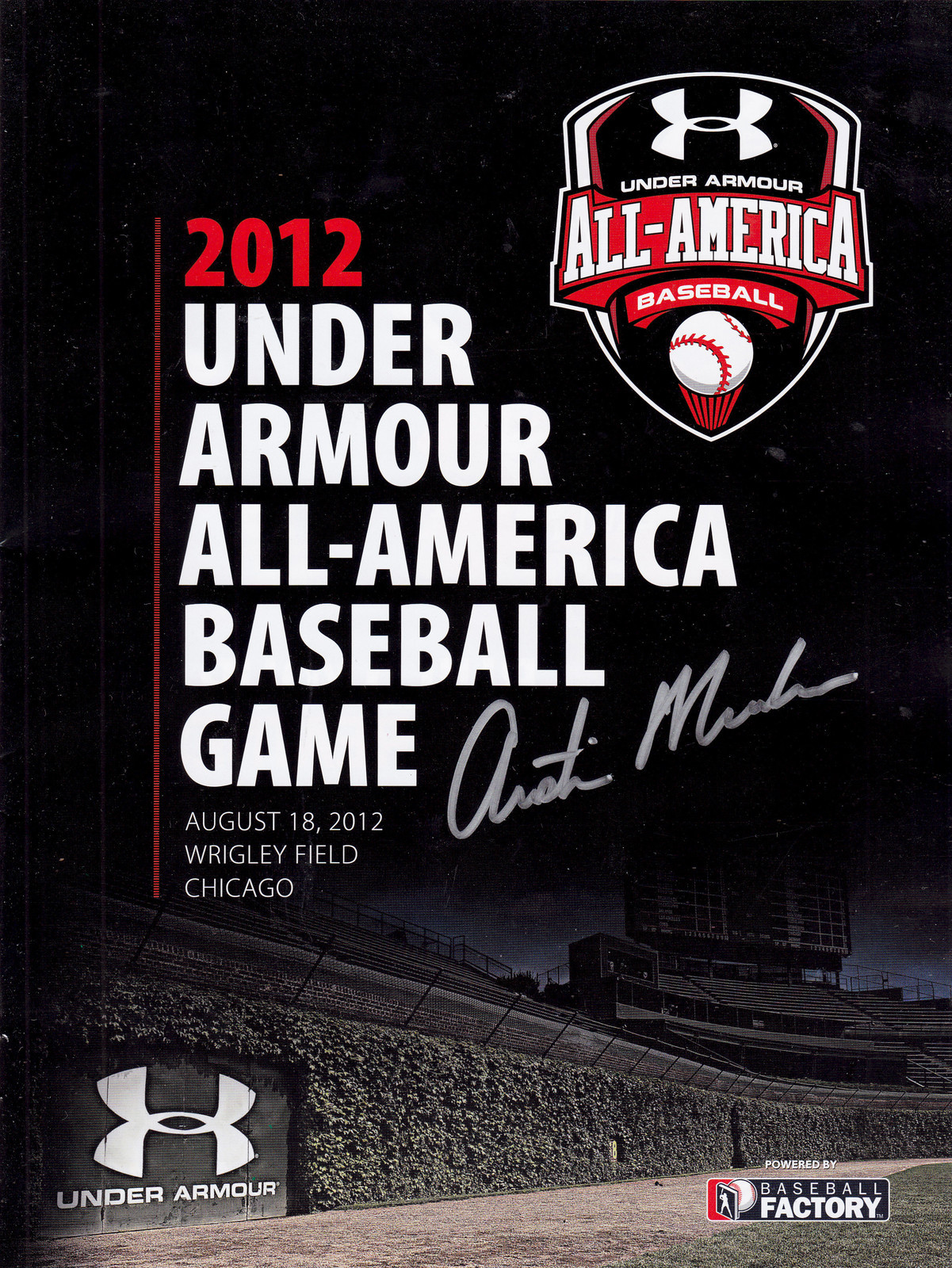 Austin Meadows Signed 2012 Under Armour Baseball All American Game Program Collectible Memorabilia