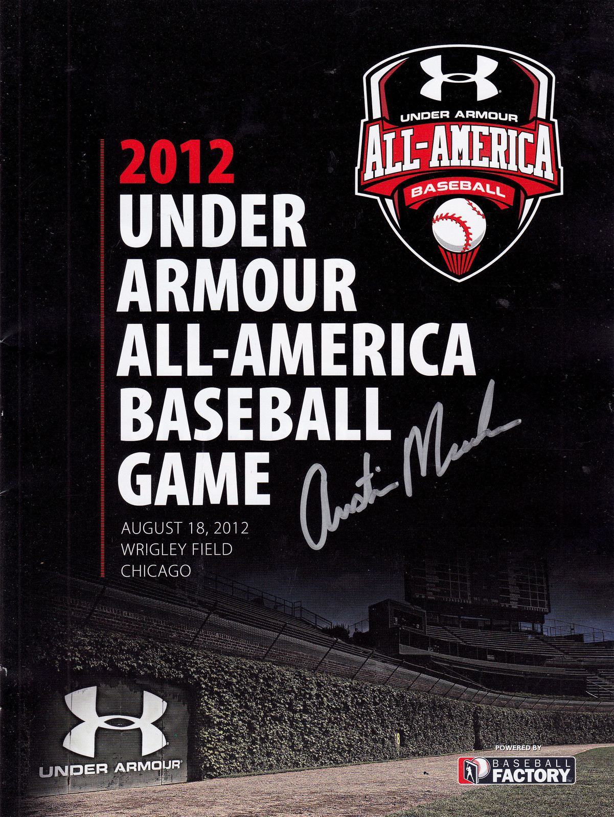 Austin Meadows Signed 2012 Under Armour Baseball All American Game Program #1 Collectible Memorabilia