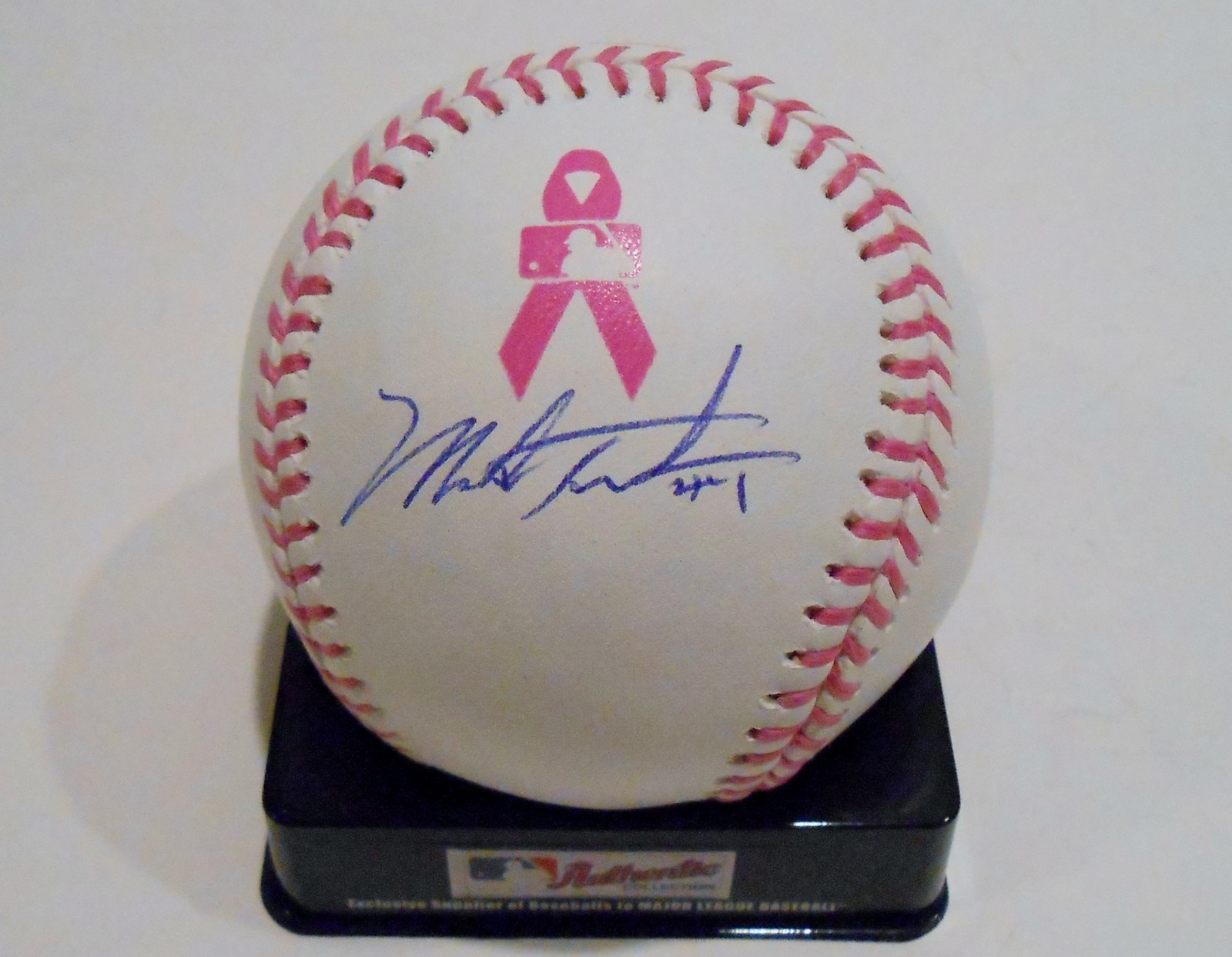 Mark Trumbo Signed 2013 Mother's Day Breast Cancer Baseball w/COA Angels #1 Collectible Memorabilia