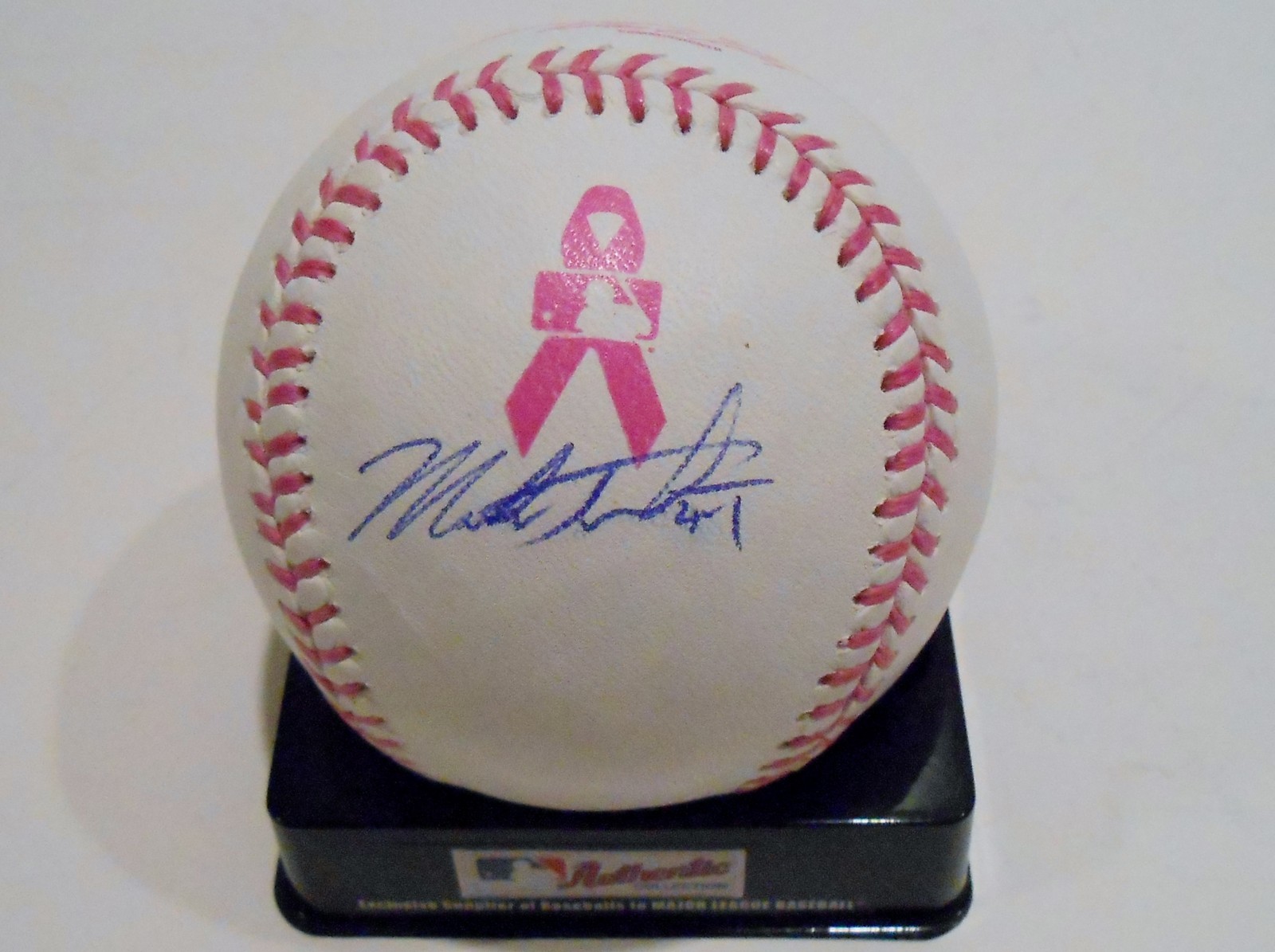 Mark Trumbo Signed 2013 Mother's Day Breast Cancer Baseball w/COA Angels #3 Collectible Memorabilia