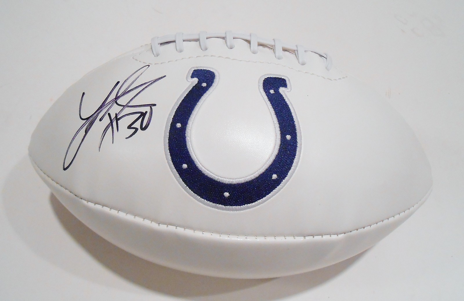 LaRon Landry Signed Logo Ball w/COA Indianapolis Colts Football Collectible Memorabilia