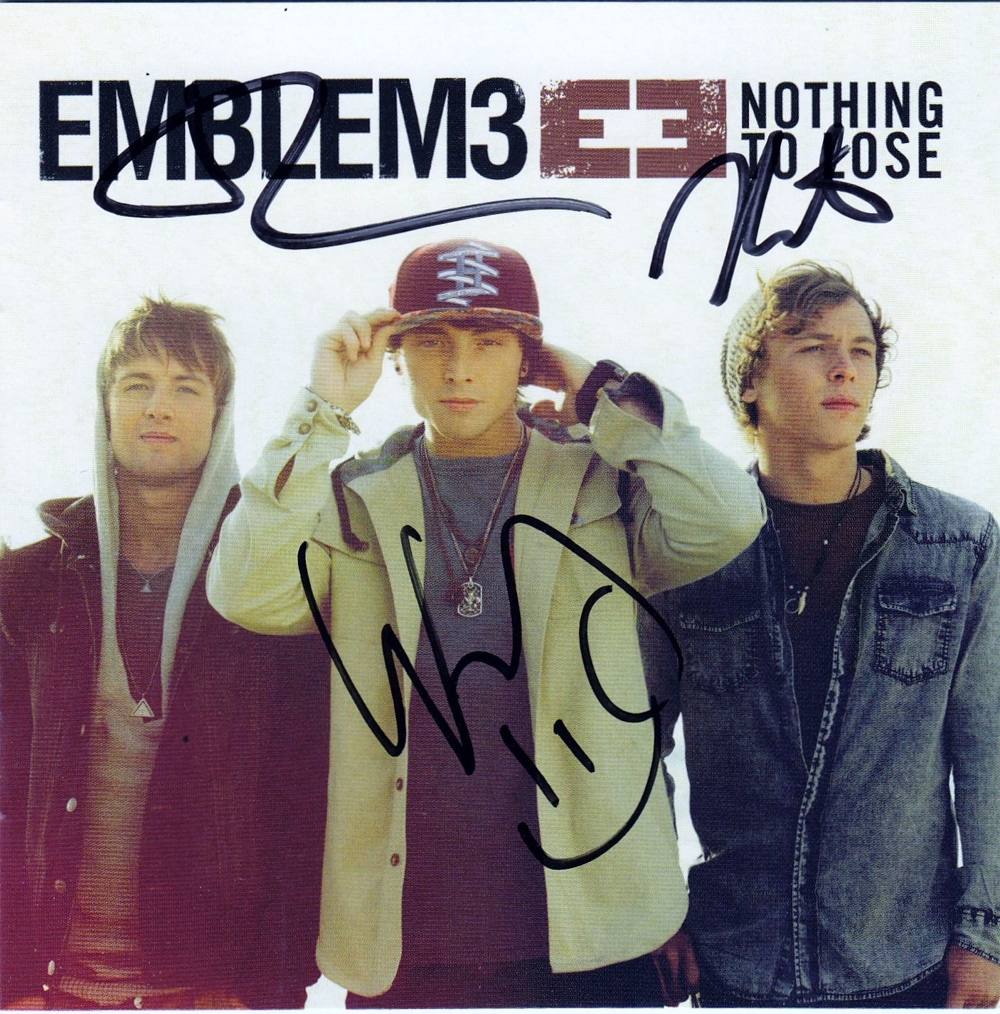 Emblem 3 Signed CD Cover w/COA Nothing To Lose E3 Chloe One Day Collectible Memorabilia