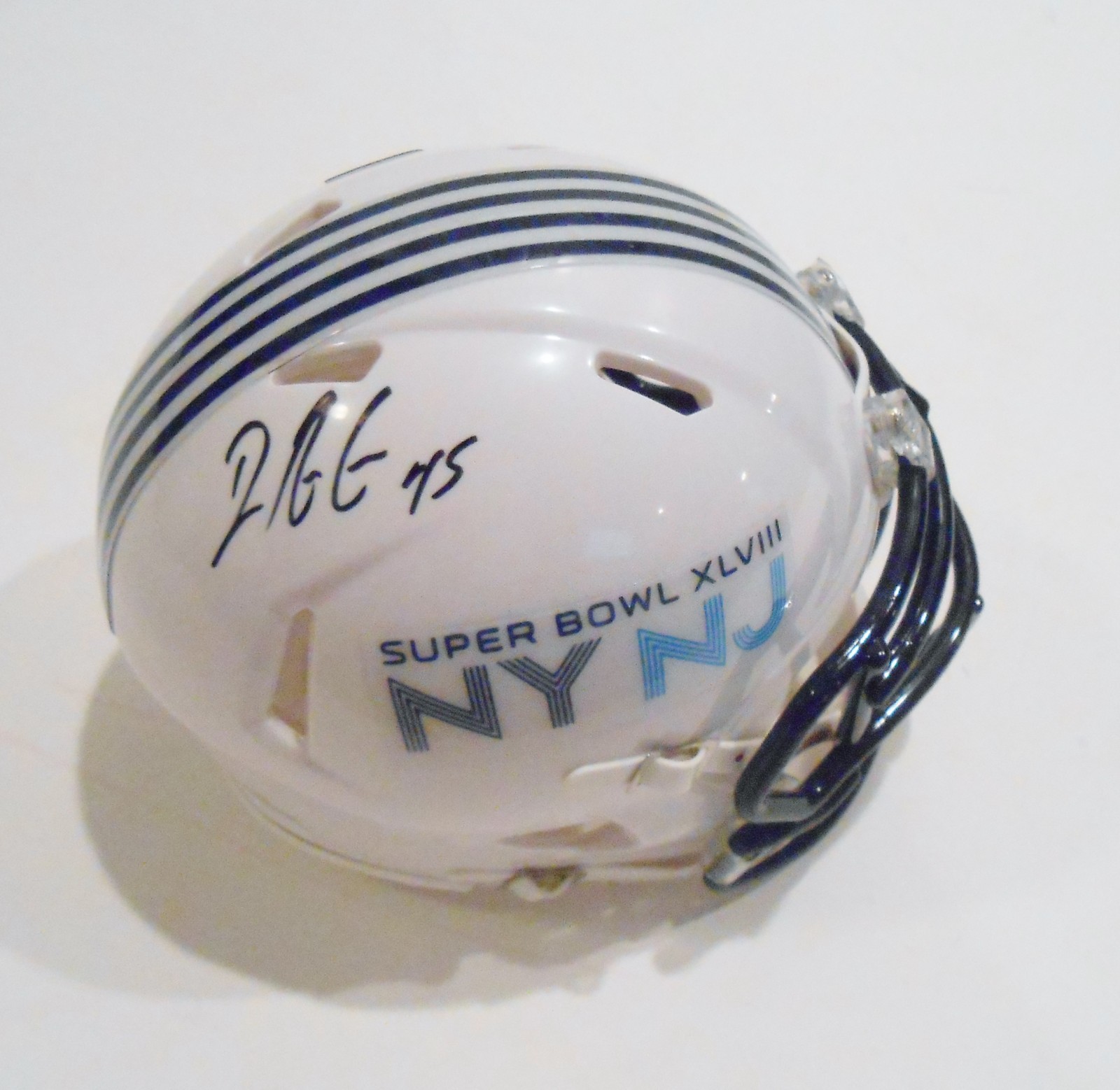Dominique Rodgers-Cromartie Signed Super Bowl 48 Mini Helmet w/COA XLVIII #1 Collectible Memorabilia