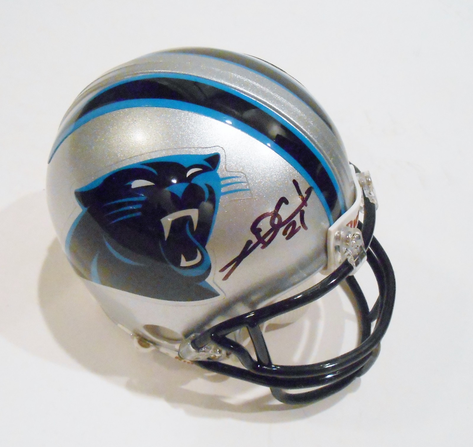 Thomas DeCoud Signed Mini Helmet w/COA Carolina Panthers Football Collectible Memorabilia