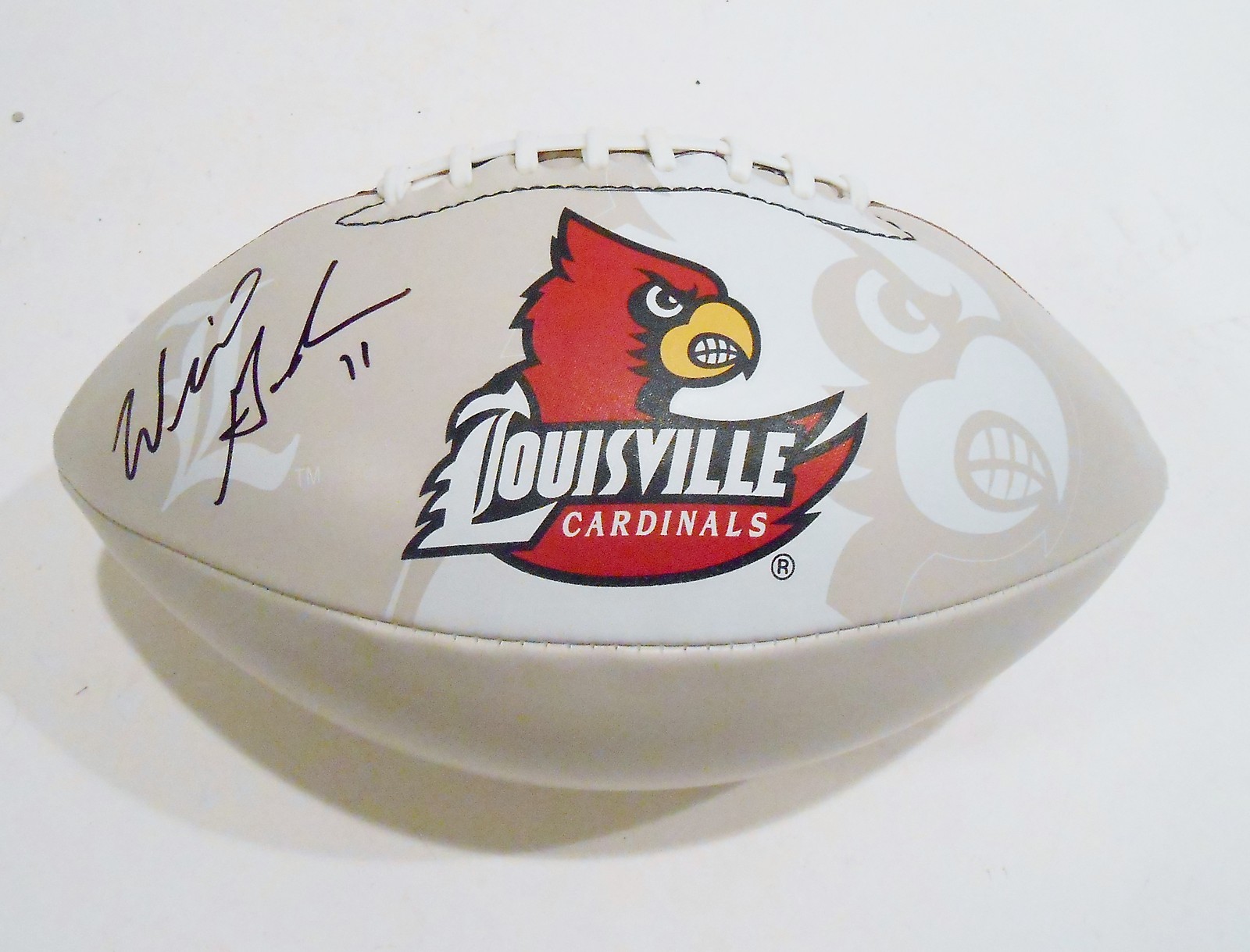 Will Gardner Signed Louisville Cardinals Logo Football w/COA Collectible Memorabilia