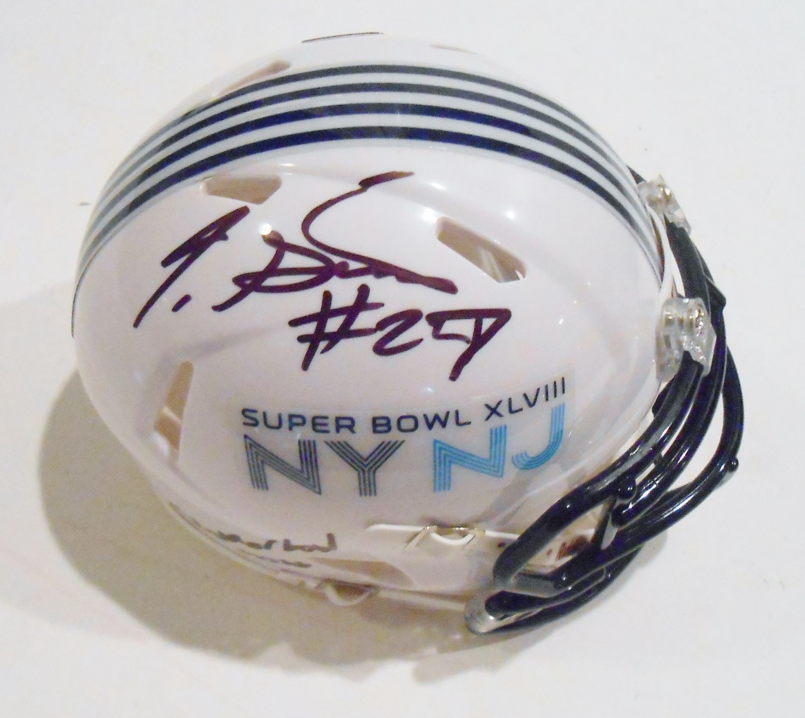 Tharold Simon Signed Super Bowl XLVIII Mini Helmet w/COA Seahawks Football #1 Collectible Memorabilia