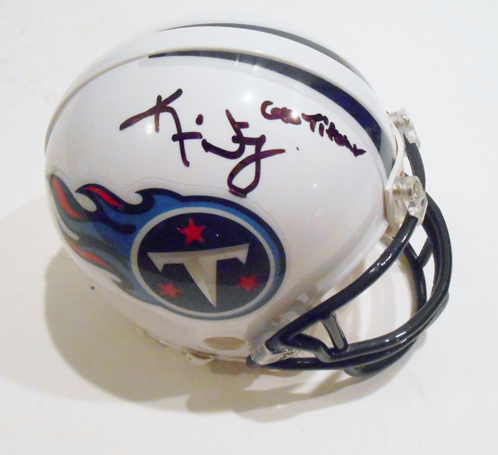 Kamerion Wimbley Signed Tennessee Titans Football Mini Helmet w/COA Collectible Memorabilia