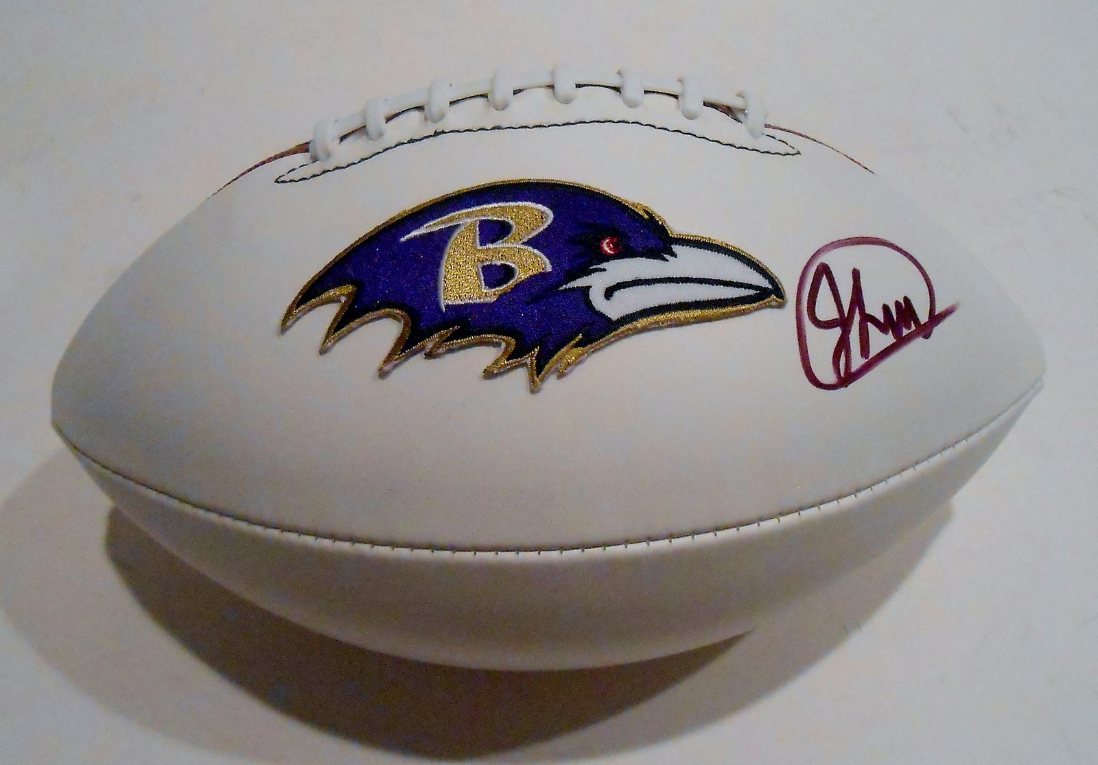 Jerry Lovelocke Signed Baltimore Ravens Logo Football w/COA 2015 NFL Draft Collectible Memorabilia