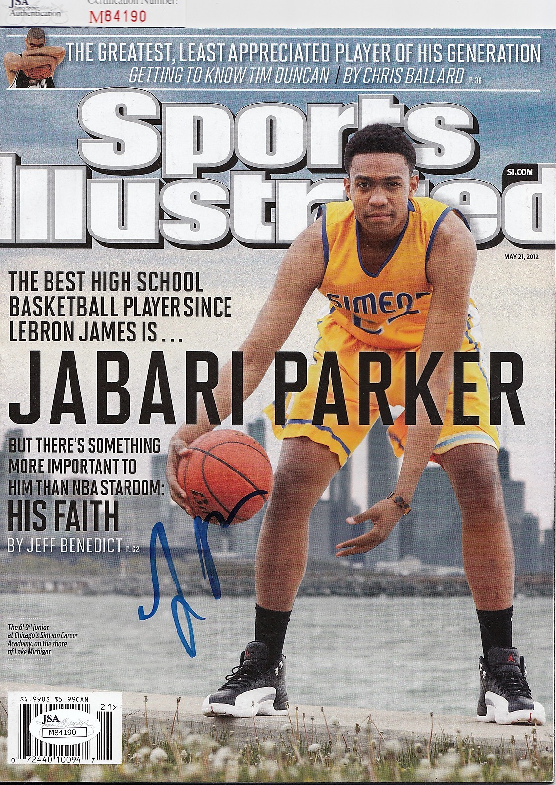 Jabari Parker signed Sports Illustrated magazine JSA authenticated M84190 Duke Collectible Memorabilia