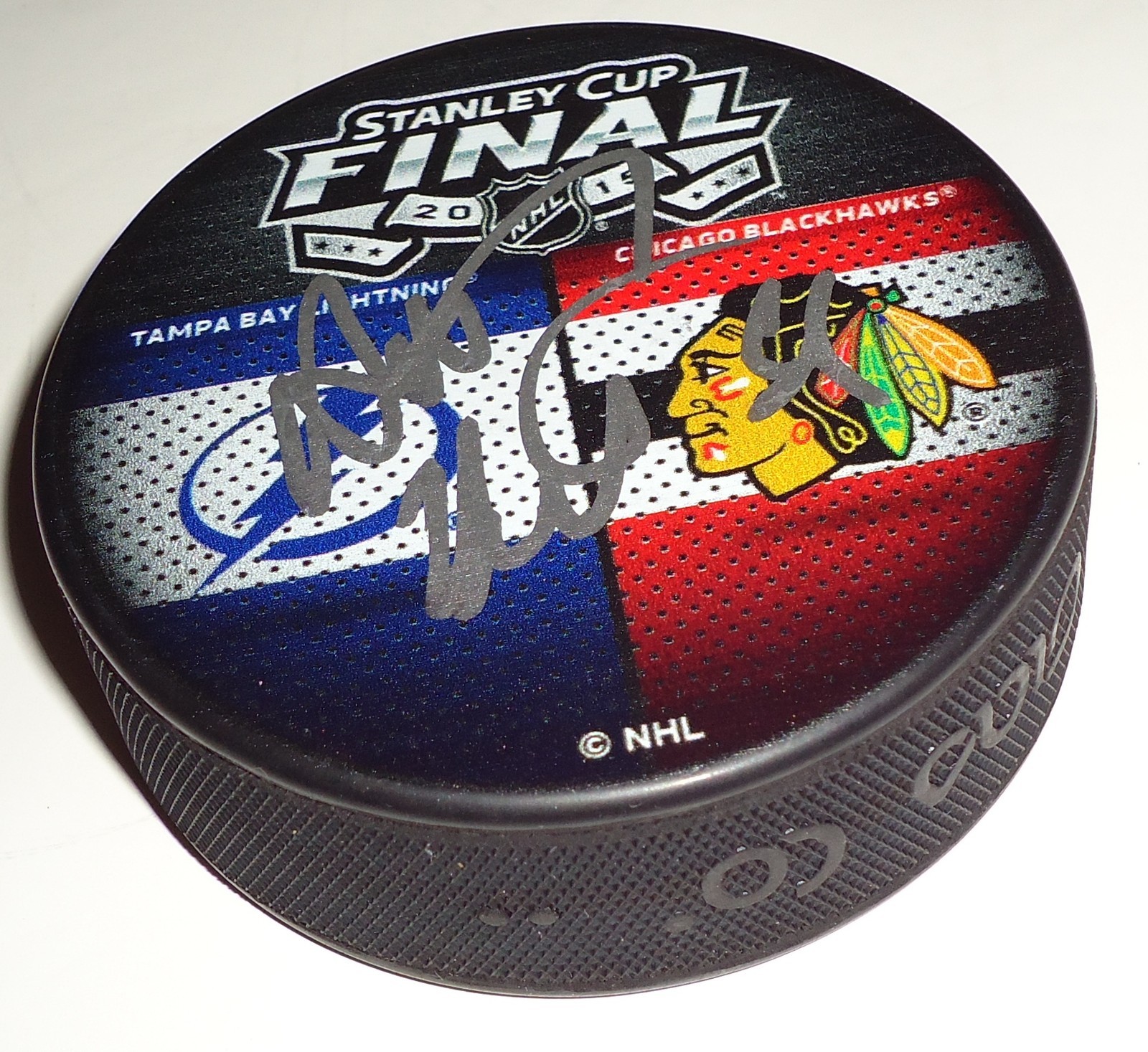 Antti Raanta signed 2015 Chicago Blackhawks vs Lighting finals puck w/coa Collectible Memorabilia