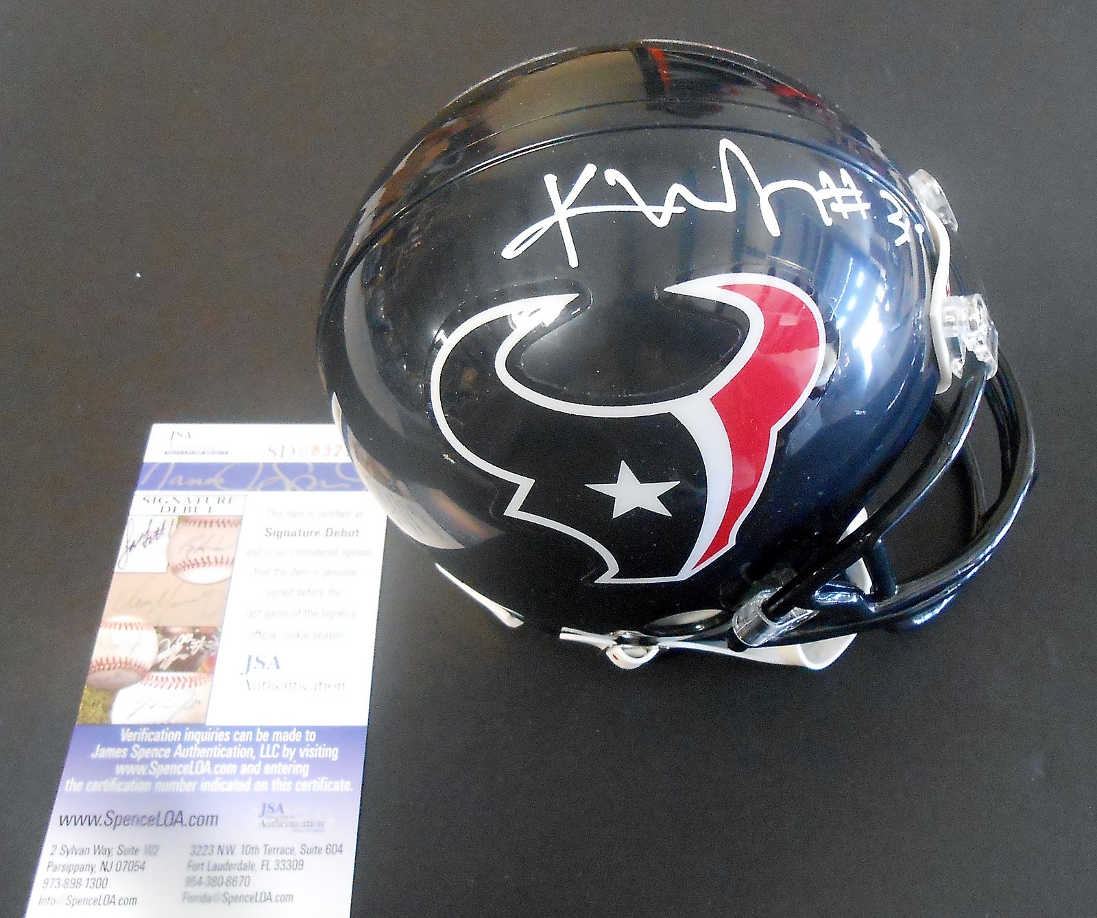 Kevin Johnson Signed Houston Texans Mini Helmet w/JSA COA Signature Debut Collectible Memorabilia