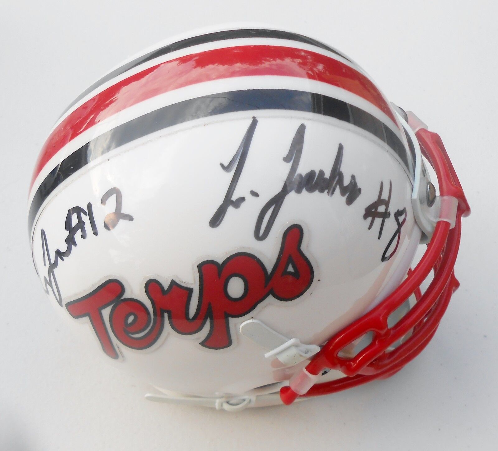 Tavion and Levern Jacobs Signed Maryland Terps Football Mini Helmet w/COA Collectible Memorabilia