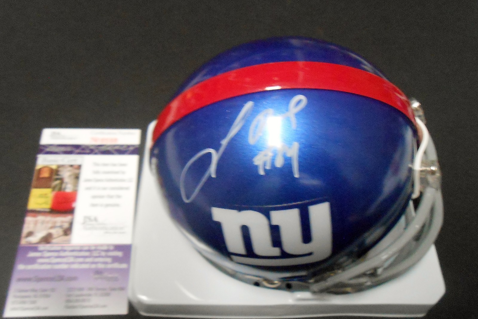 Larry Donnell Signed New York Giants Mini Football Helmet w/JSA COA Collectible Memorabilia