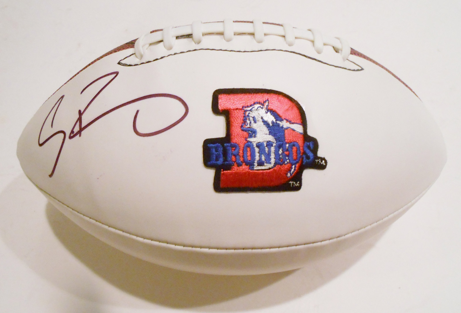 Shane Ray Signed Denver Broncos Logo Football w/COA 2015 NFL Draft Collectible Memorabilia