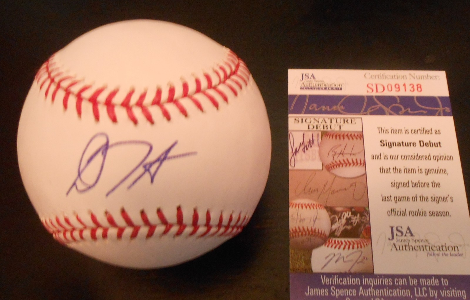 Dillon Tate Signed Official Major League Baseball w/JSA COA Signature Debut Collectible Memorabilia