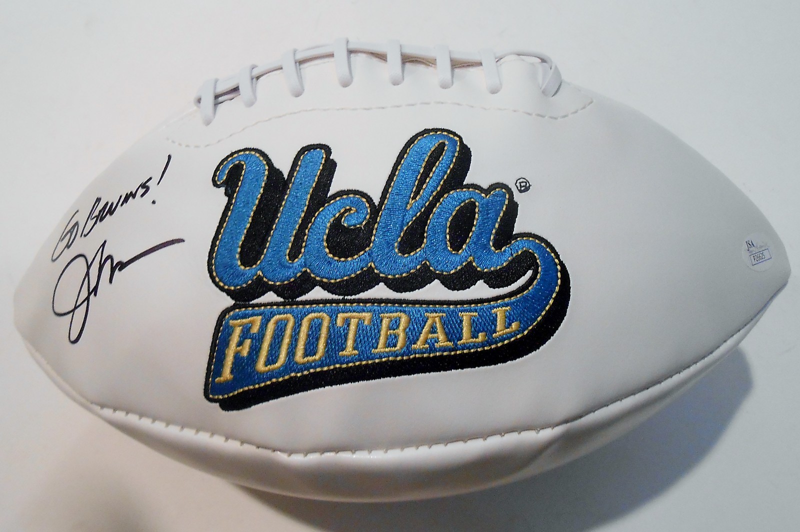 Jim Mora Signed UCLA Bruins Logo Football w/JSA COA P26625 Collectible Memorabilia