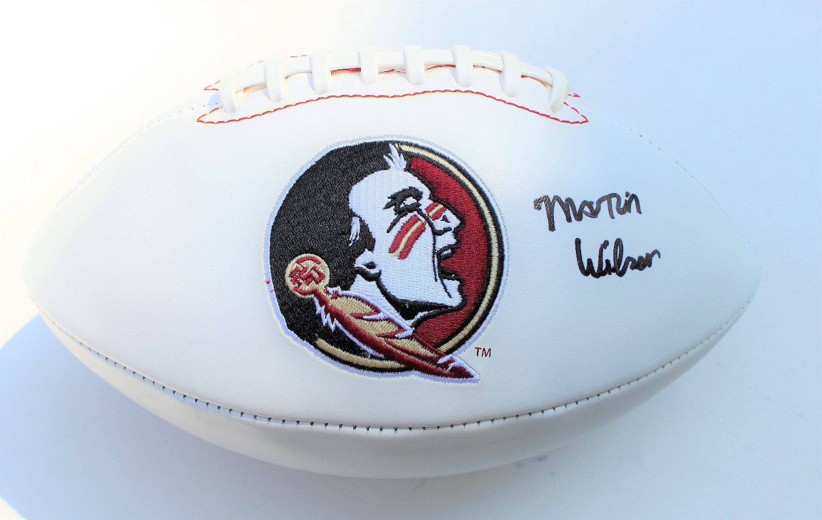 Marvin Wilson Signed Florida State Seminoles Logo Football w/COA C Collectible Memorabilia