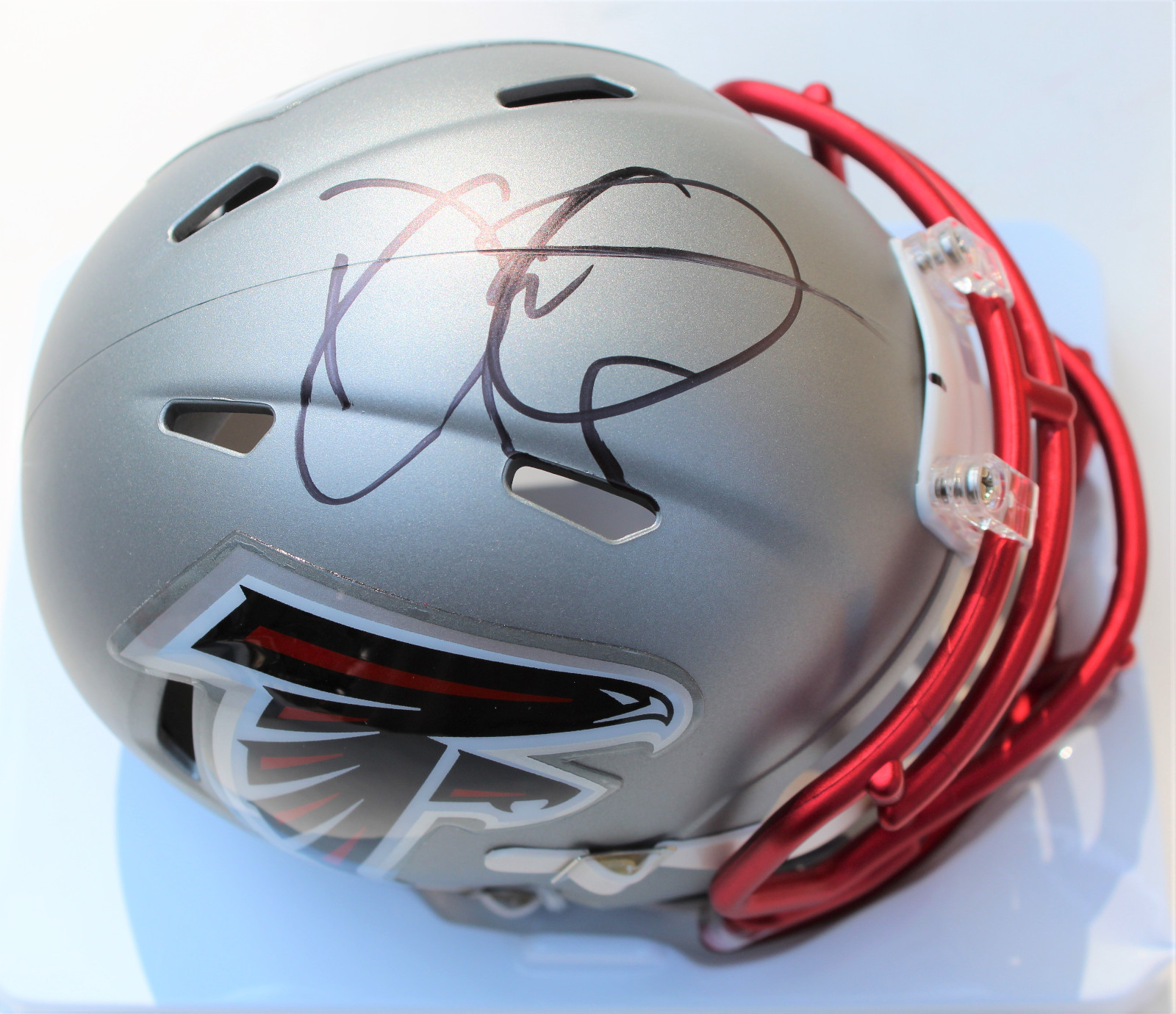 Dan Quinn Signed Atlanta Falcons Blaze Mini Football Helmet w/COA #1 Collectible Memorabilia
